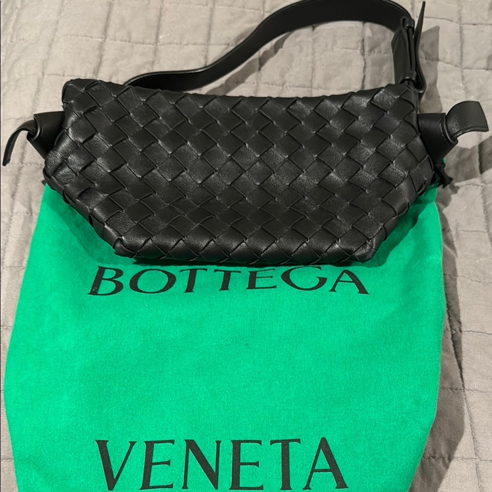 Bottega Veneta Black Woven Leather Bag